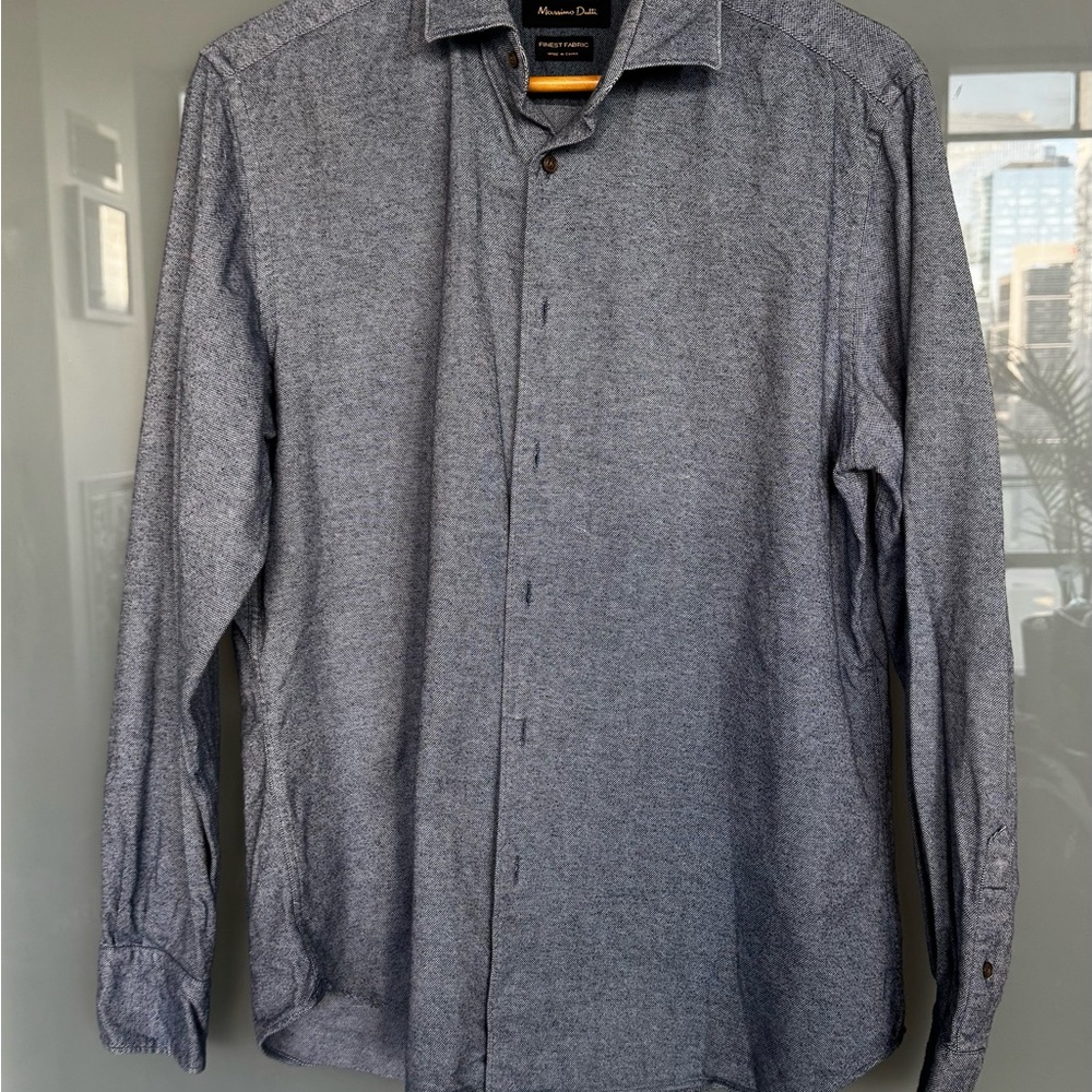 Massimo Dutti Blue Casual Button Down Shirt size L